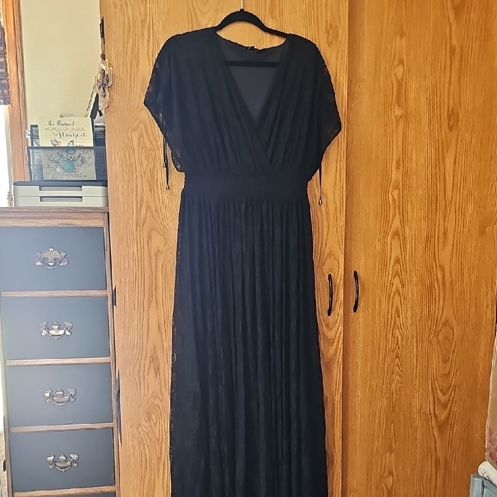 Torrid Black Lace Overlay Maxi Dress